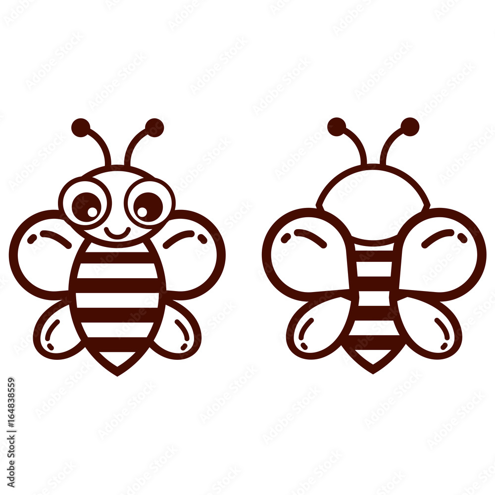 Fototapeta premium cartoon bee outline vector