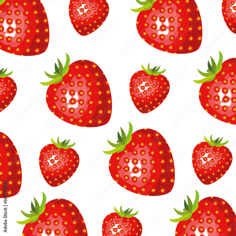 white background with realistic pattern of strawberry fruits vector illustration white background with realistic pattern of strawberry fruits vector illustration