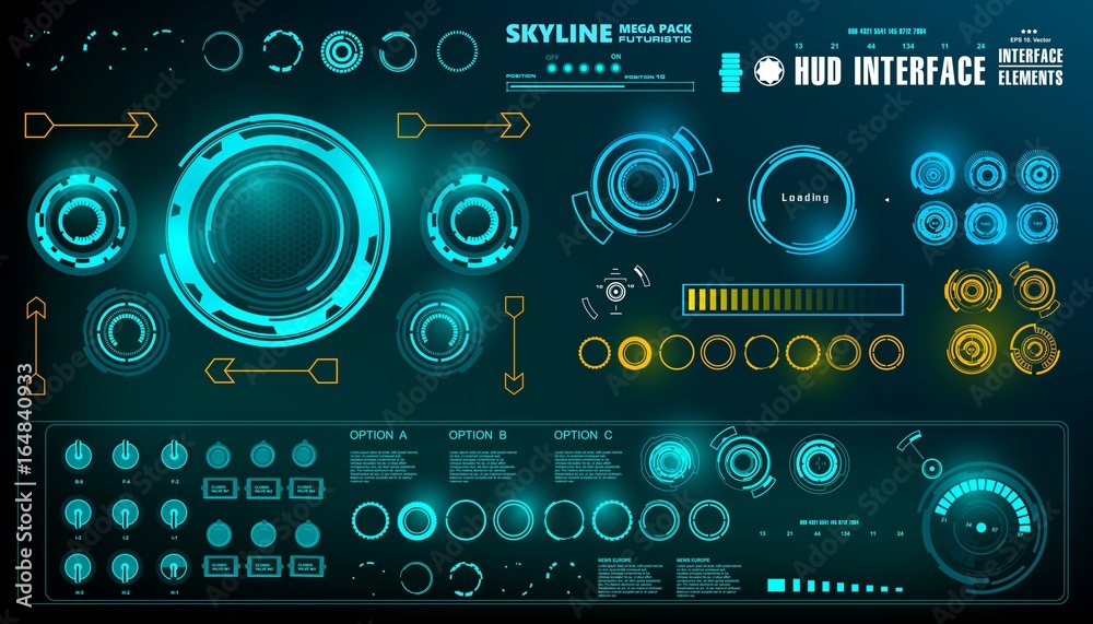 Futuristic virtual graphic touch user interface, HUD Futuristic virtual graphic touch user interface, HUD