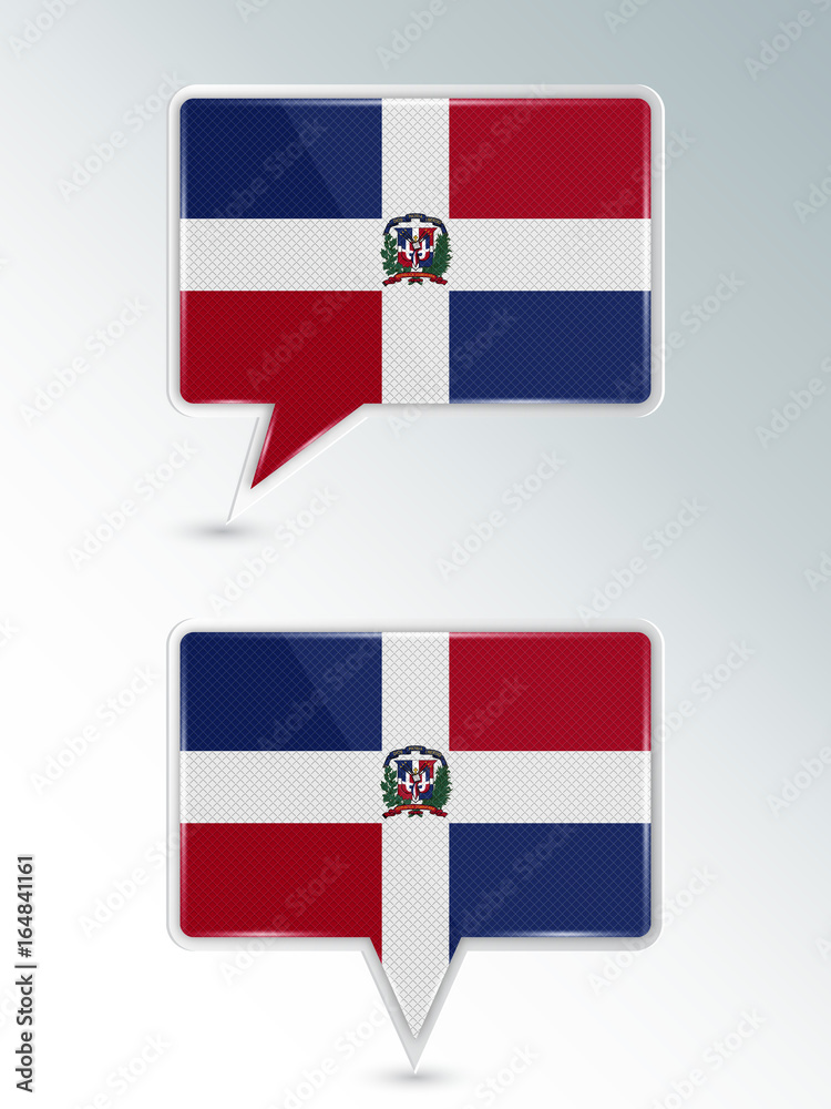 A set of pointers. The national flag of Dominican republic on the location indicator. Vector illustration. A set of pointers. The national flag of Dominican republic on the location indicator. Vector illustration.
