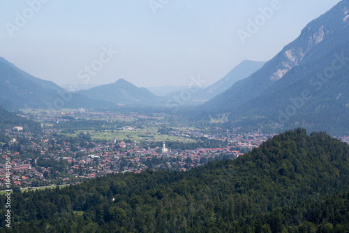 View on a town from the mountain
