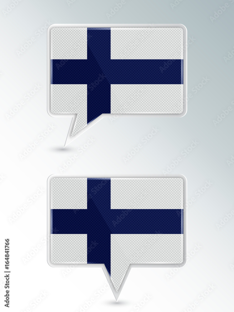 A set of pointers. The national flag of Finland on the location indicator. Vector illustration. A set of pointers. The national flag of Finland on the location indicator. Vector illustration.