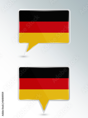 A set of pointers. The national flag of Germany on the location indicator. Vector illustration.
