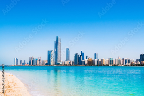 Abu Dhabi sky line and city scene photo