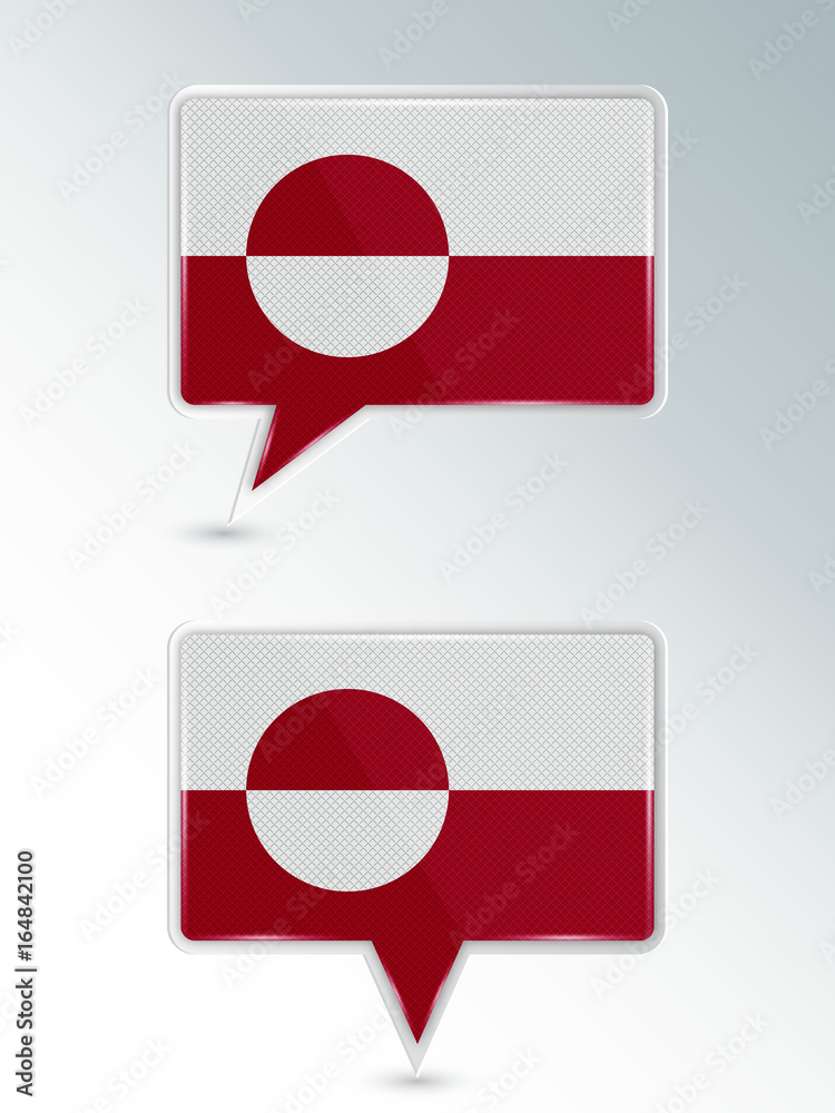 A set of pointers. The national flag of Greenland on the location indicator. Vector illustration. A set of pointers. The national flag of Greenland on the location indicator. Vector illustration.