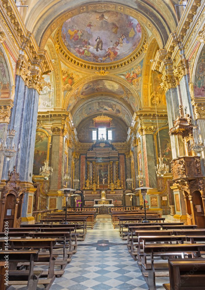 TURIN, ITALY - MARCH 13, 2017: The nave of church Chiesa di Santa Teresa.
