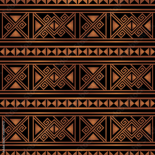 colorful bright ethnic seamless striped pattern background in orange and black colors
