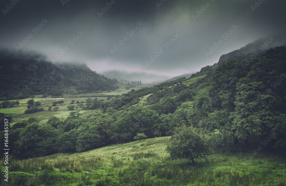 Green Hills Capped in Mist, Snowdonia National Park, UK