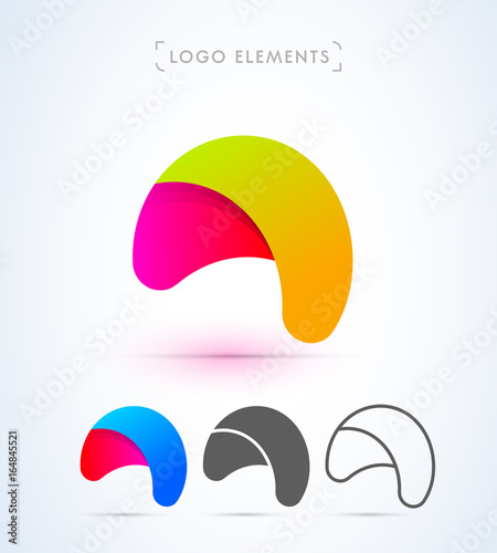 Abstract letter A logo. Origami and material design style