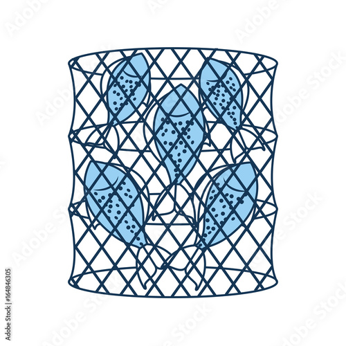 Fish trap isolated icon vector illustration design