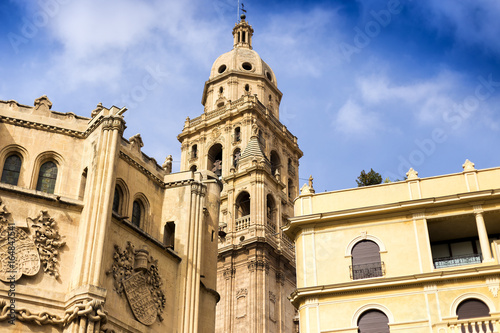 Blue sky above the Cathedral Church of Saint Mary in Murcia photo