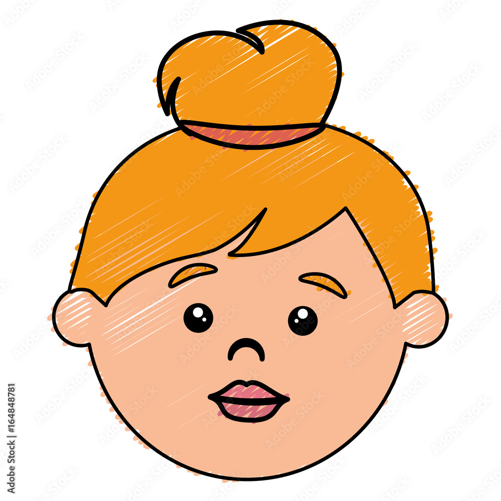 Fototapeta premium little girl head icon vector illustration design