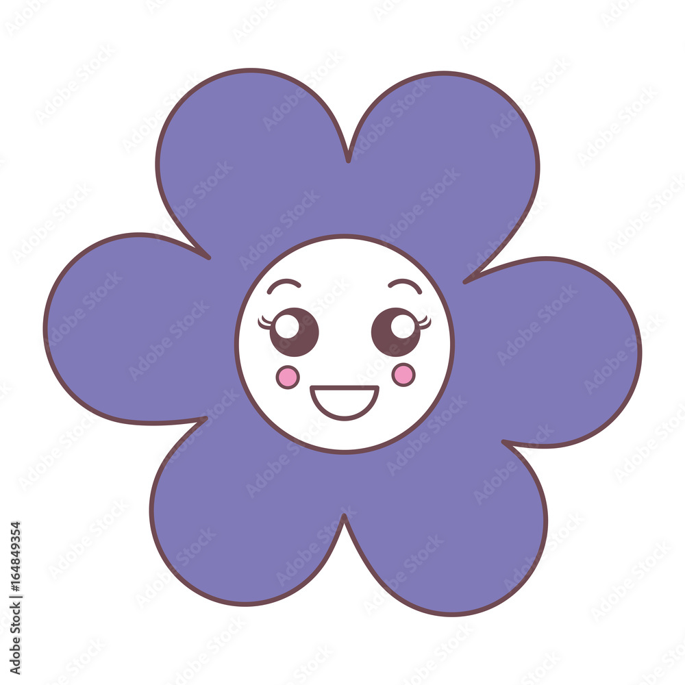 cute flower decorative kawaii character vector illustration design