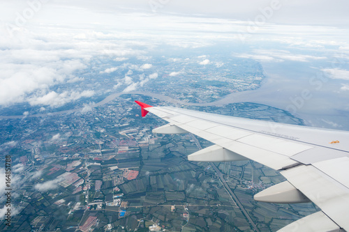 Chao Phraya River from airplane window