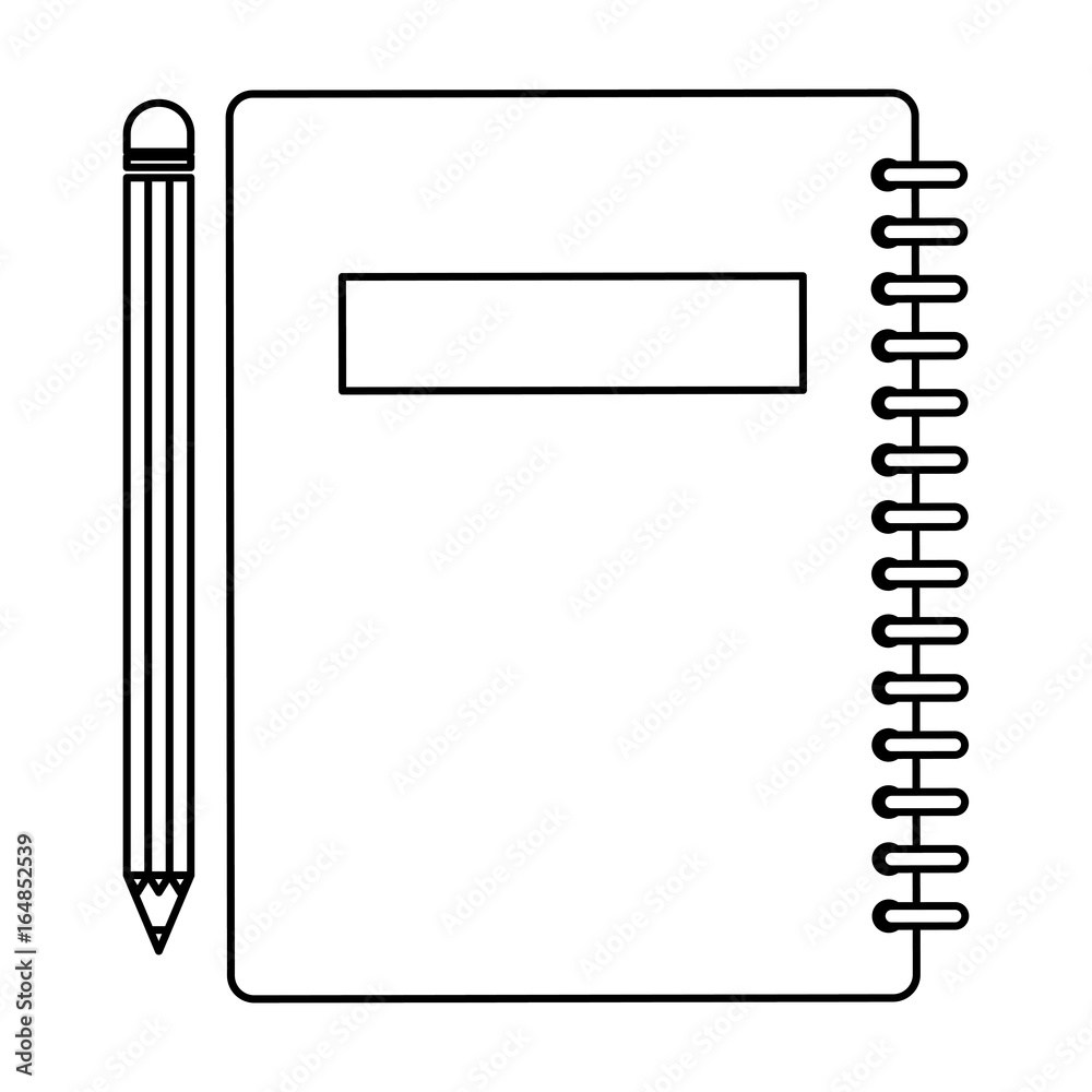 notebook school with pencil vector illustration design notebook school with pencil vector illustration design