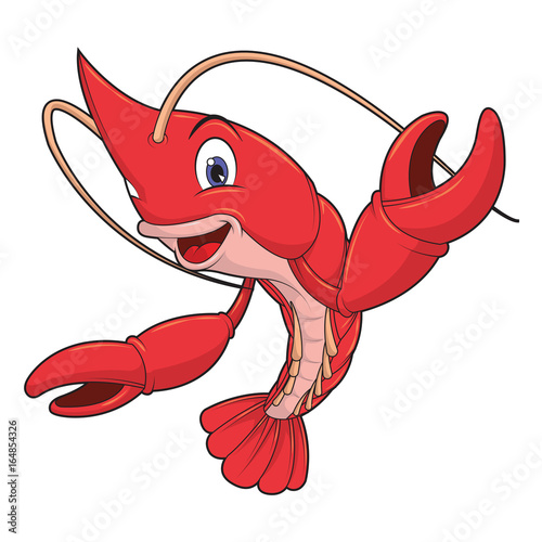 Vector illustration of Cute lobster cartoon