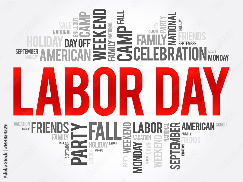 Fototapeta premium Labor Day word cloud collage, holiday concept background