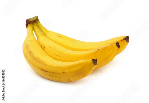 Bunch of yellow bananas isolated on white