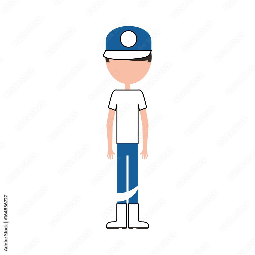 fisherman with hat avatar character vector illustration design fisherman with hat avatar character vector illustration design