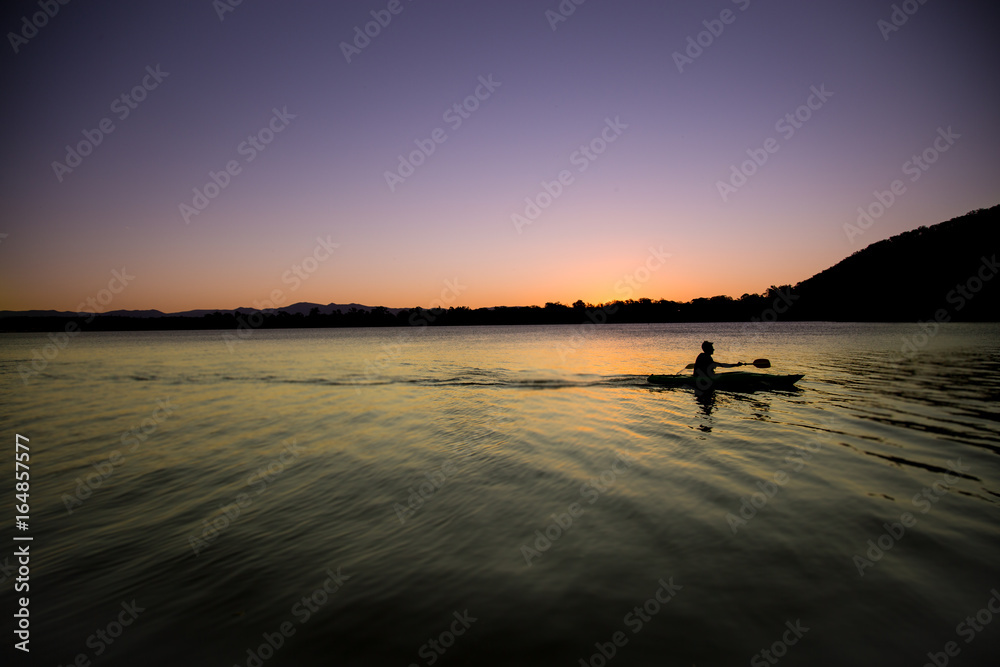 Kayaker at Sunset