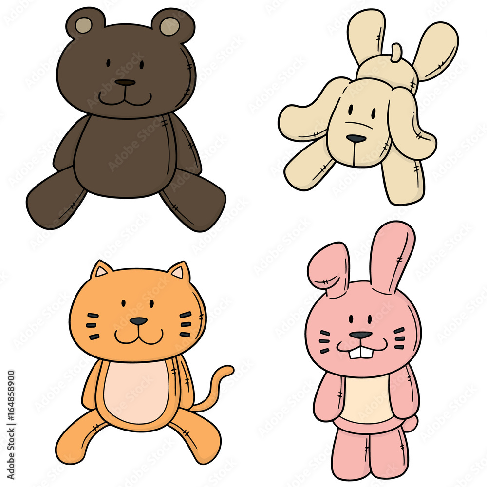 vector set of animal dolls