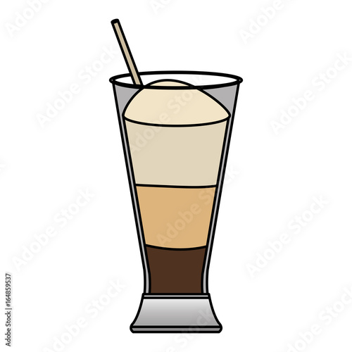 coffee shake with straw vector illustration design