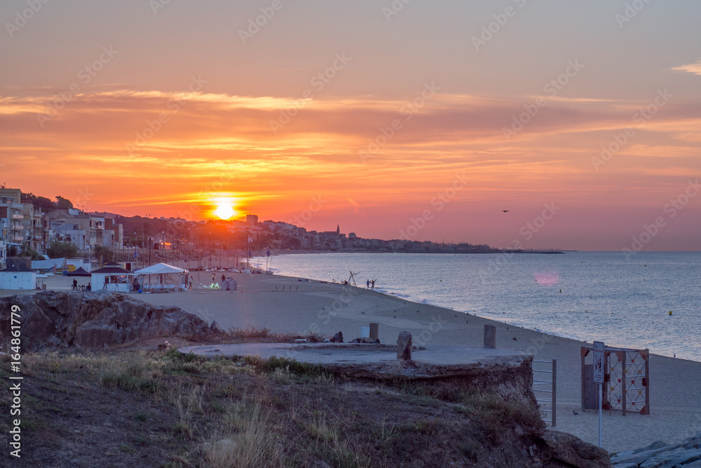 Sunset in the city of Montgat (Spain) 3