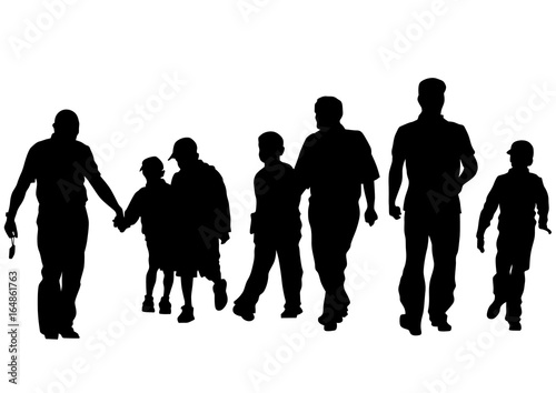 Families with child on white background