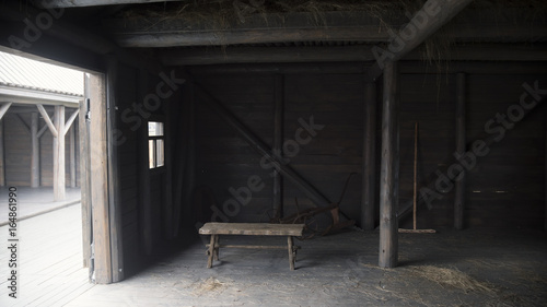 Interior of old rustic barn - historical reconstruction of tatar village © KONSTANTIN SHISHKIN