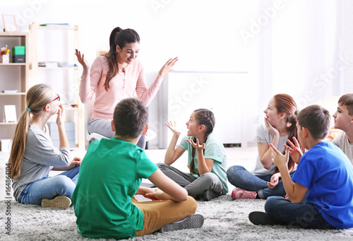 Female teacher conducting l...