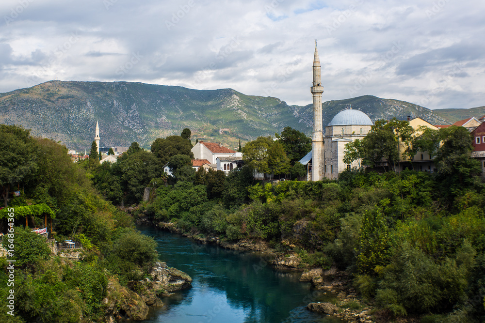 Neretva flowing through Mostar