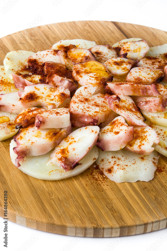 Pulpo a la gallega. Galician octopus isolated on white background. Typical spanish food
Pulpo a la gallega. Galician octopus isolated on white background. Typical spanish food
