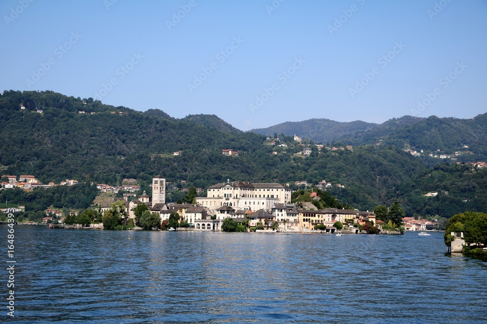 Isola San Giulio at Lake Orta, Piedmont Italy 