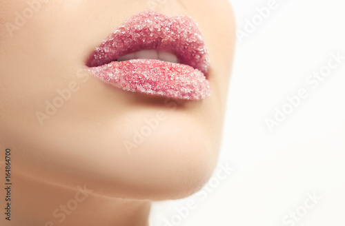 Lips of beautiful young wom...