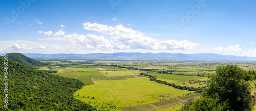 Panoramic view of the Alazani valley from the height of the hill. Kakheti region photo