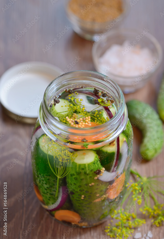 Pickled cucumbers, homemade preserved Pickled cucumbers, homemade preserved