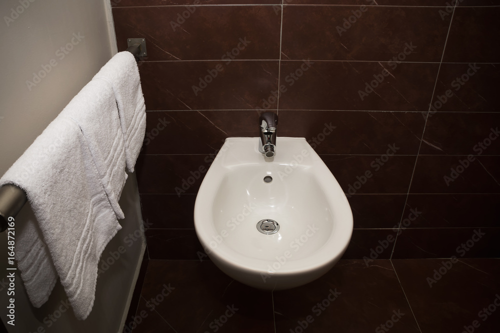 and towels in bathroom Stock Photo | Adobe Stock