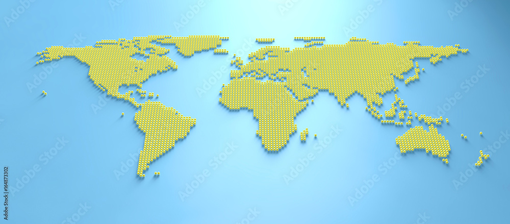 Obraz premium World Map 3D