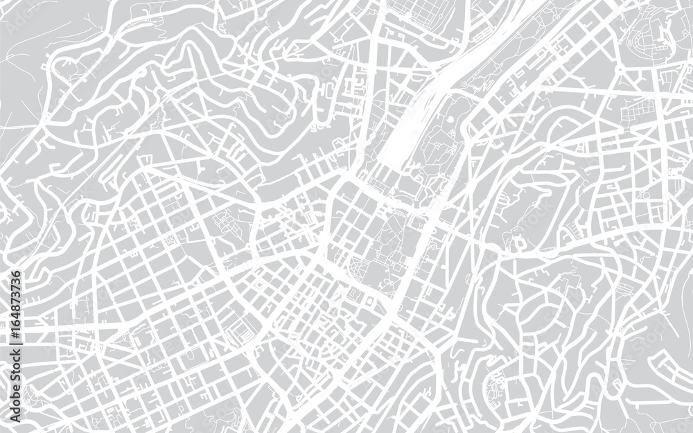 Vector city map of Stuttgart, Gernamy