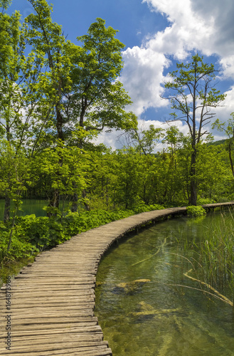 Wooden path on Plitvice lakes