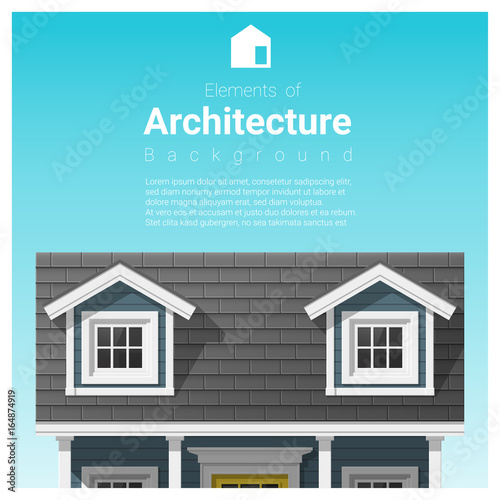 Schilderij op canvas Elements of architecture background with a small house , vector ,illustration