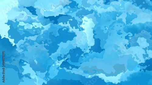 abstract animated stained background seamless loop video - sky blue colors