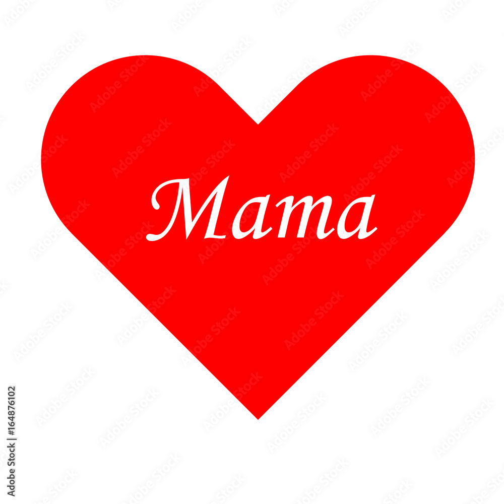 Rotes Herz - Mama