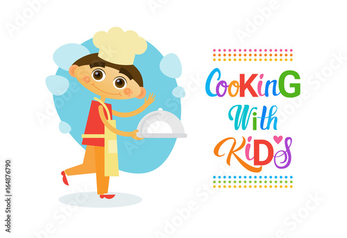 Cooking With Kids Children Culinary Classes Hobby Development Vector Illustration