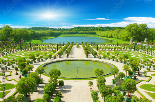 Decorative gardens at Versailles in France photo