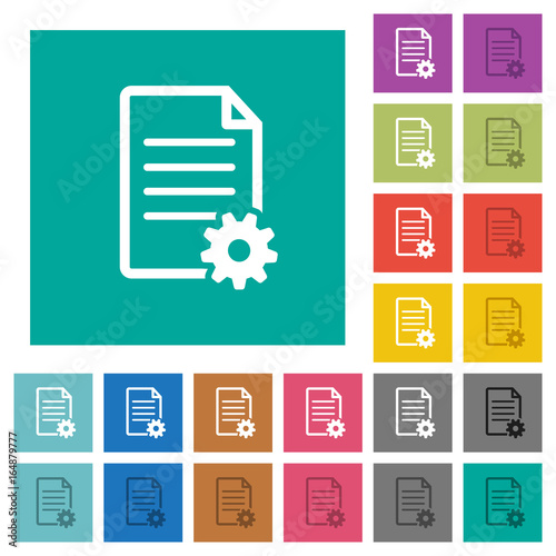 Document setup square flat multi colored icons