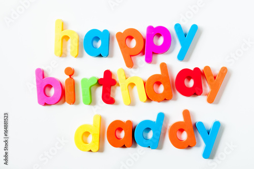 Fridge magnets magnetic letters spelling out  happy birthday daddy 