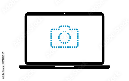 Fototapeta Naklejka Na Ścianę i Meble -  Pixel Icon Laptop - Kamera