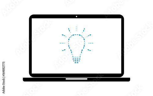 Pixel Icon Laptop - Glühbirne