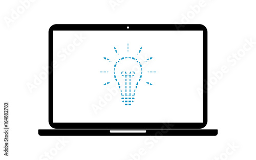Pixel Icon Laptop - Glühbirne Idee